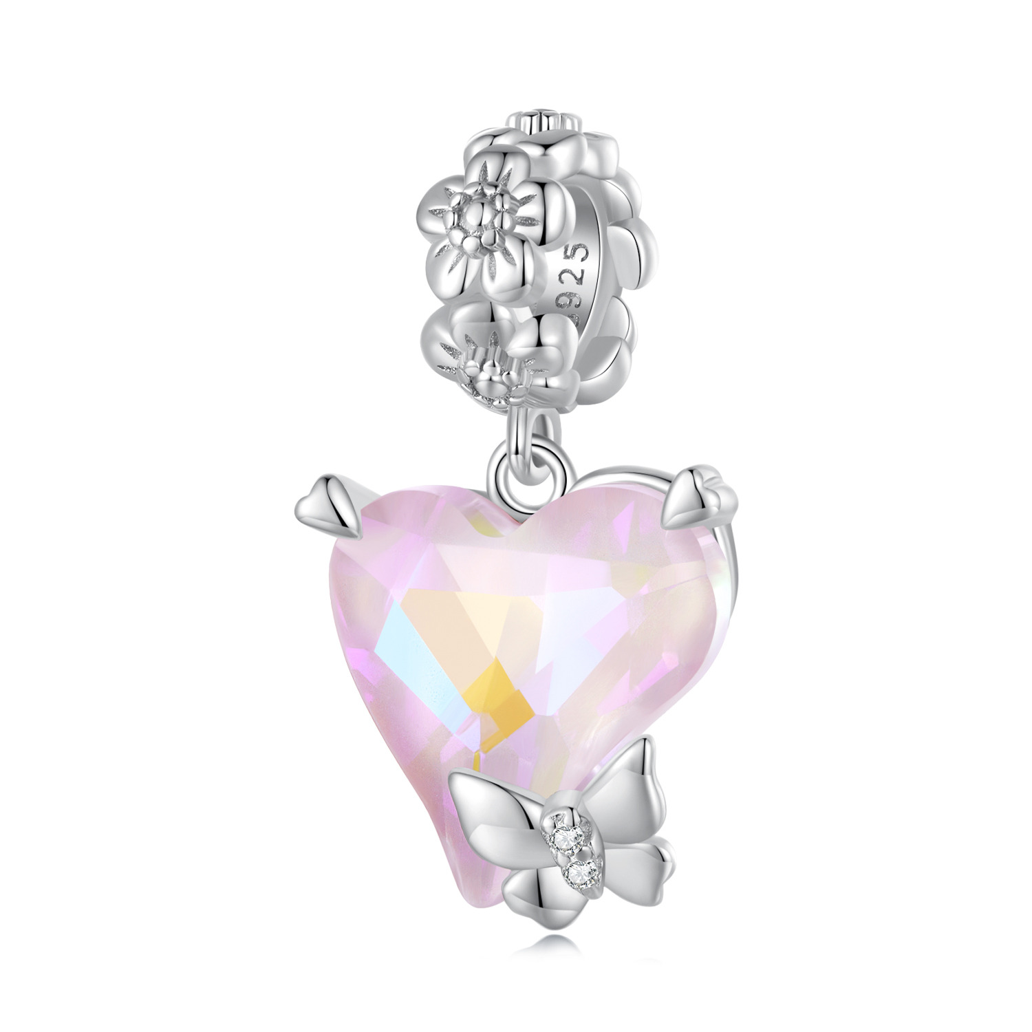 Talisman din argint Pink Heart Nature image5