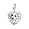 Talisman din argint Puppy Rose Gold Heart picture - 1