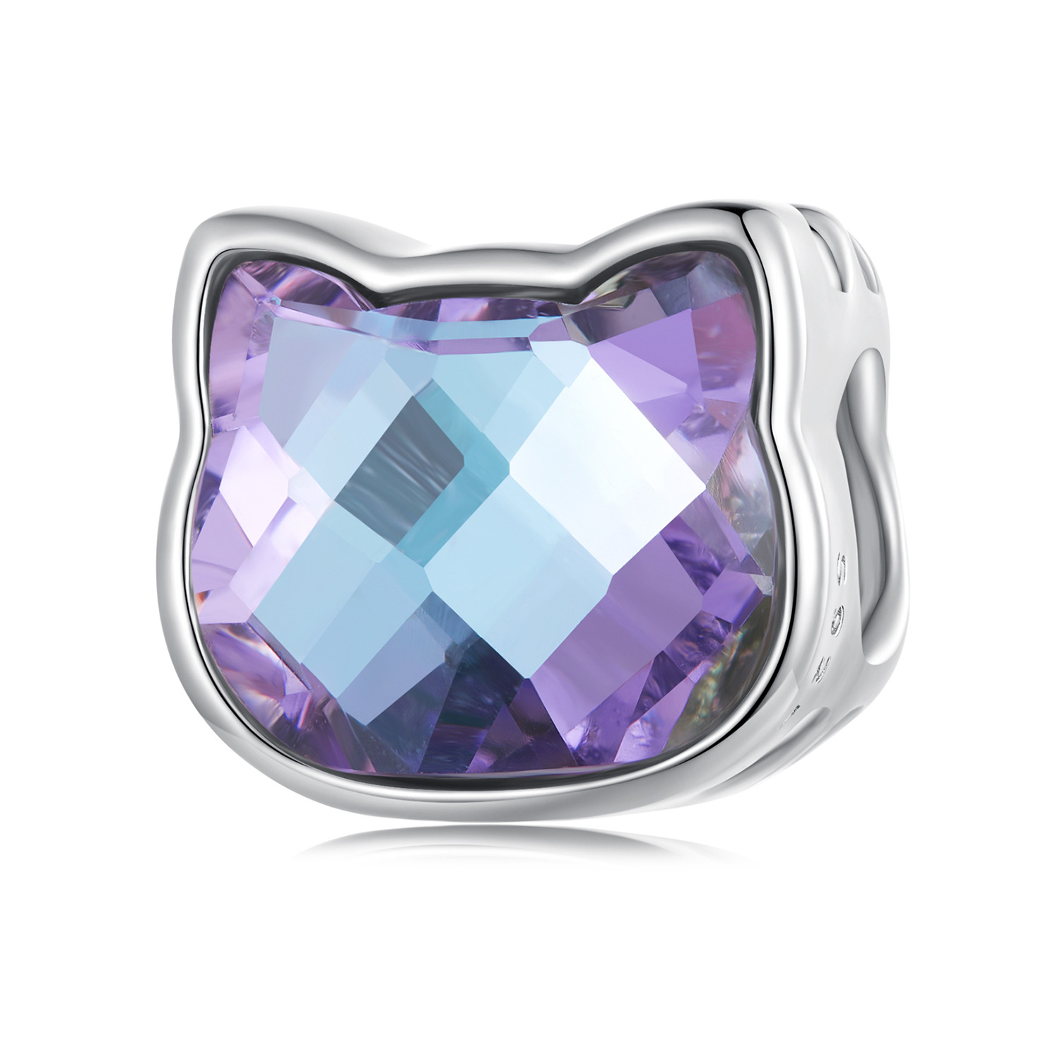 Talisman din argint Purple Glass Cat image13