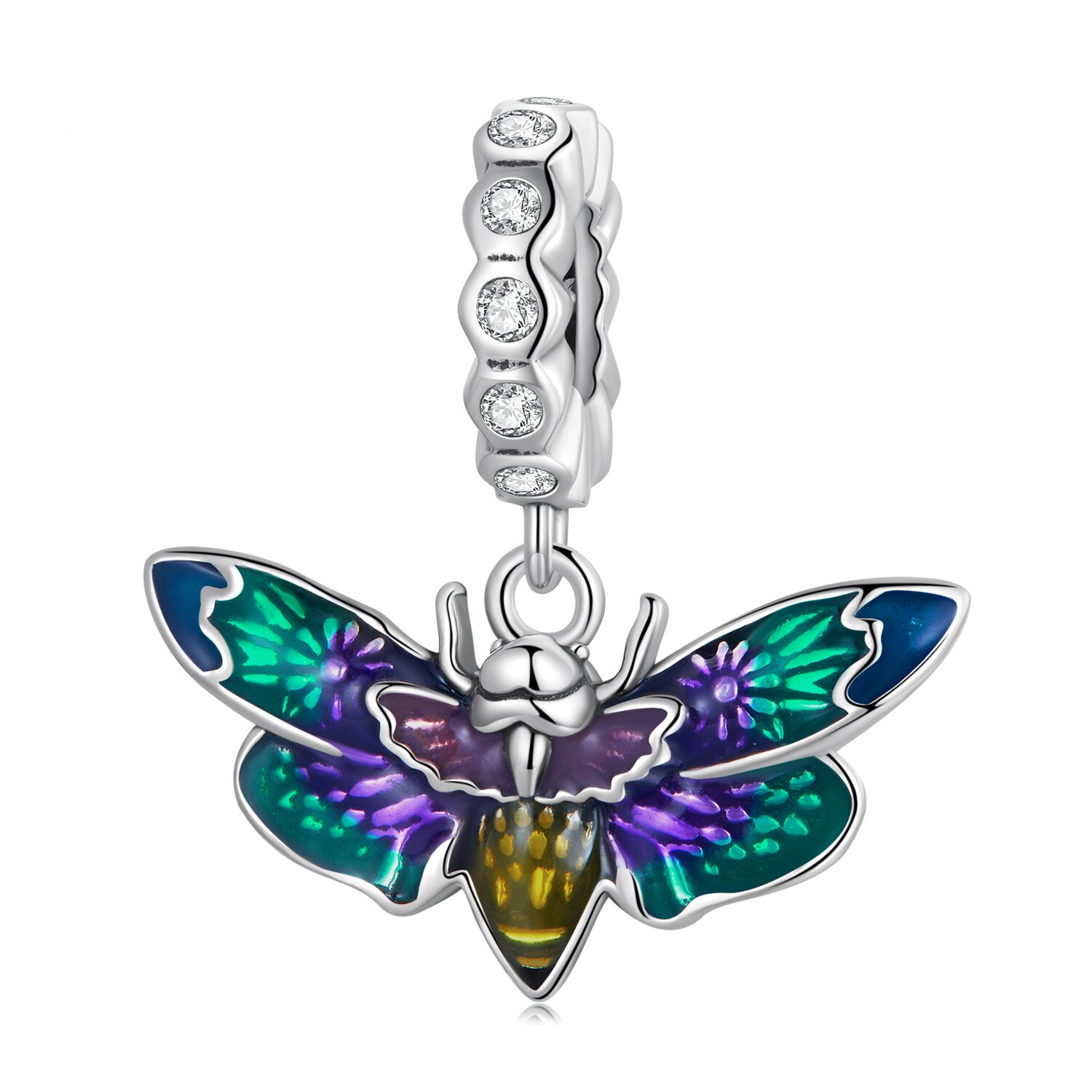 Talisman din argint rainbow butterfly