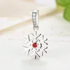 Talisman din argint Red Crystal Snowflake picture - 2