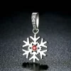 Talisman din argint Red Crystal Snowflake picture - 4