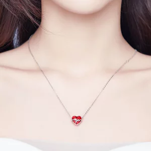 Talisman din argint Red Heart and Pulse