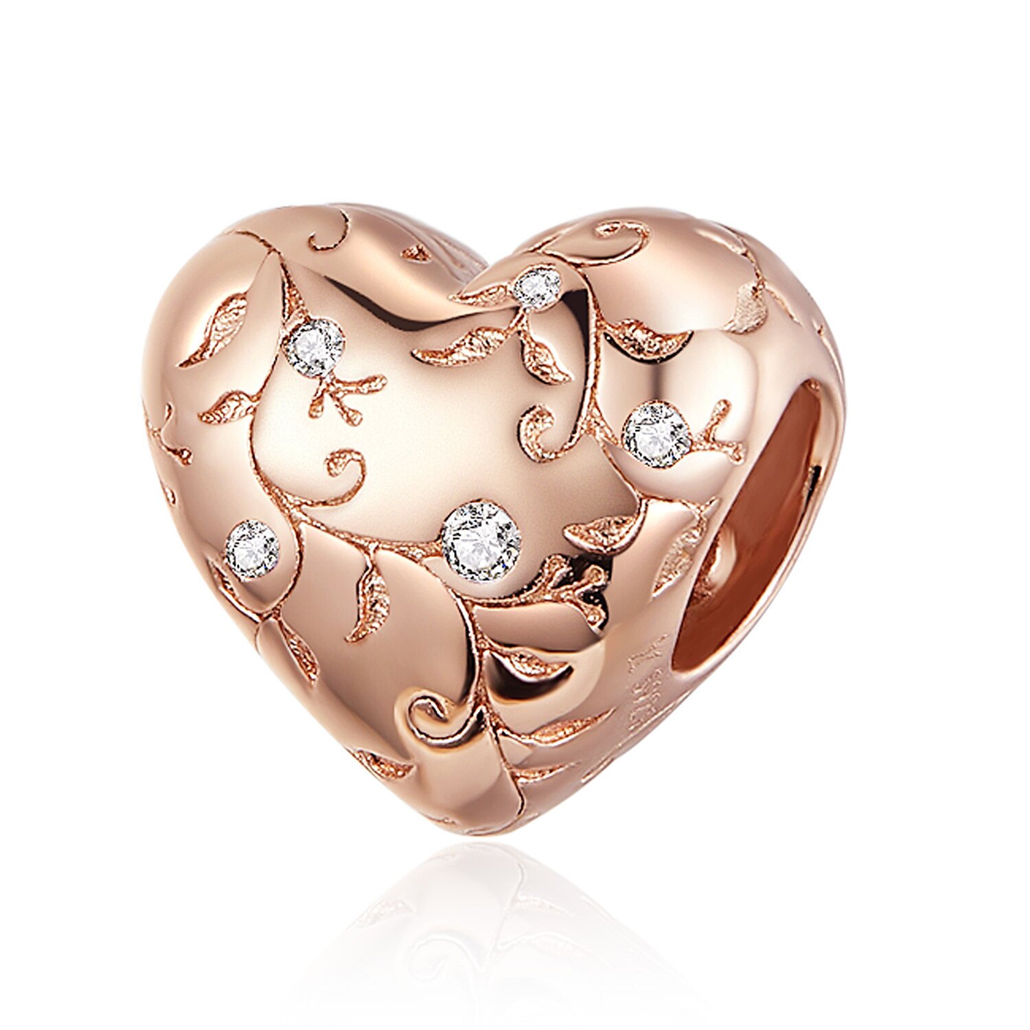 Talisman din argint rose gold love you more