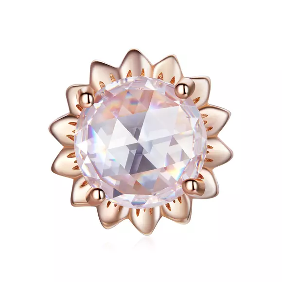 Talisman din argint Rose Gold Pink Crystal