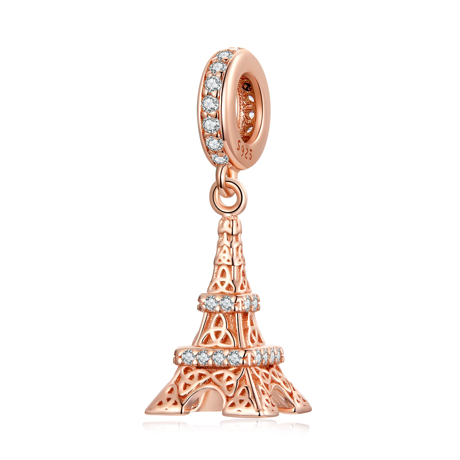 Talisman din argint Rose Golden Eiffel Tower image6