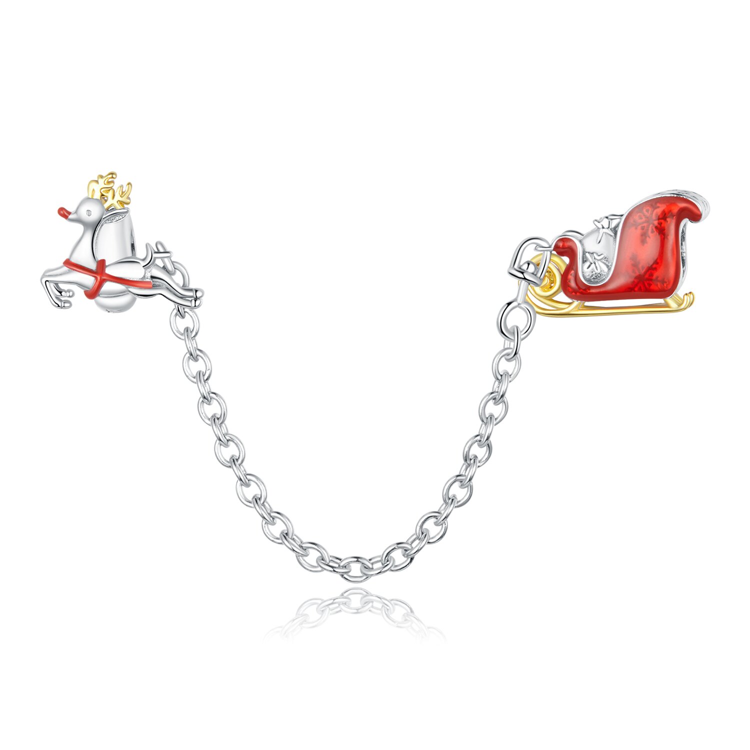Talisman din argint Santa’s Reindeer Safety Chain