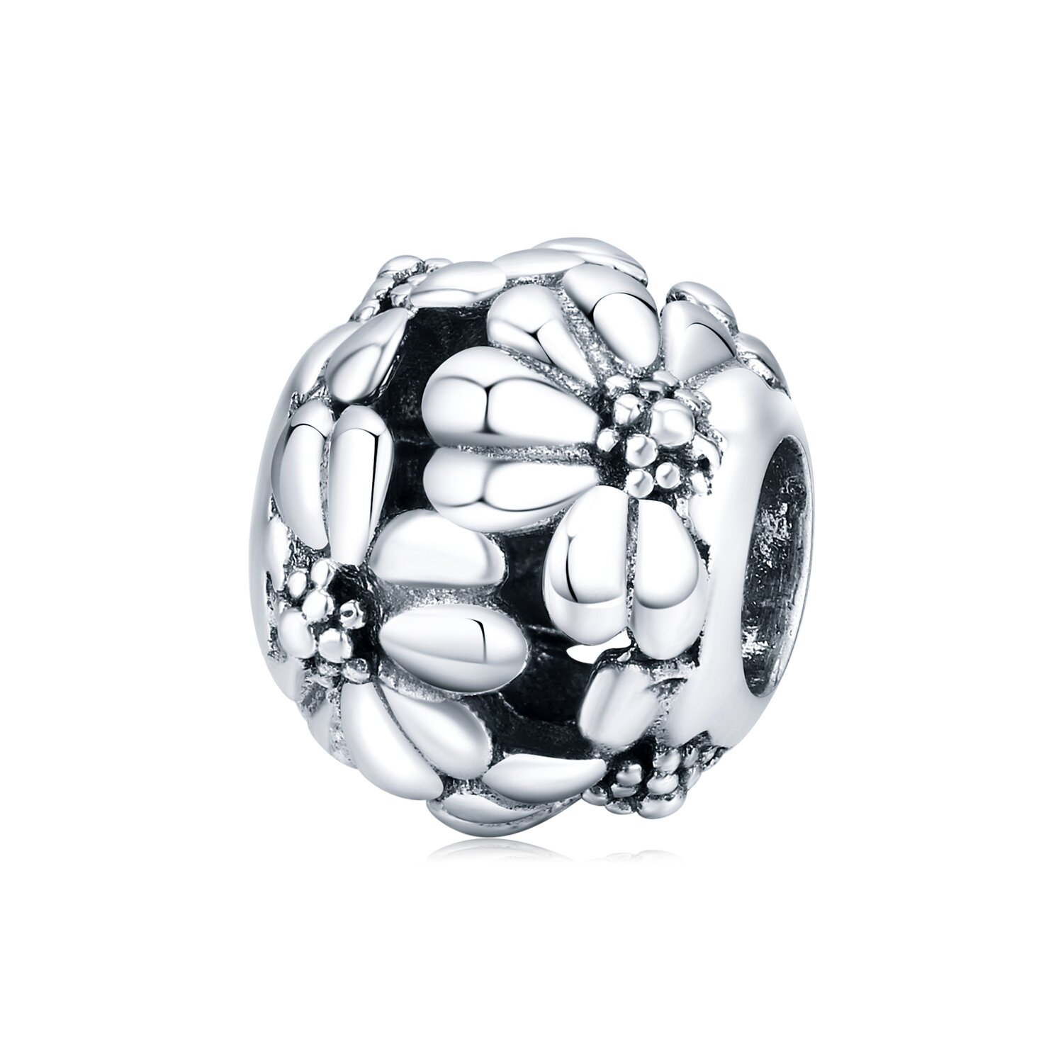 Talisman din argint Silver Flowers Bead