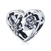 Talisman din argint Silver Heart with Roses picture - 1