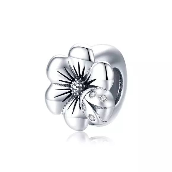 Talisman din argint Single Flower Bead
