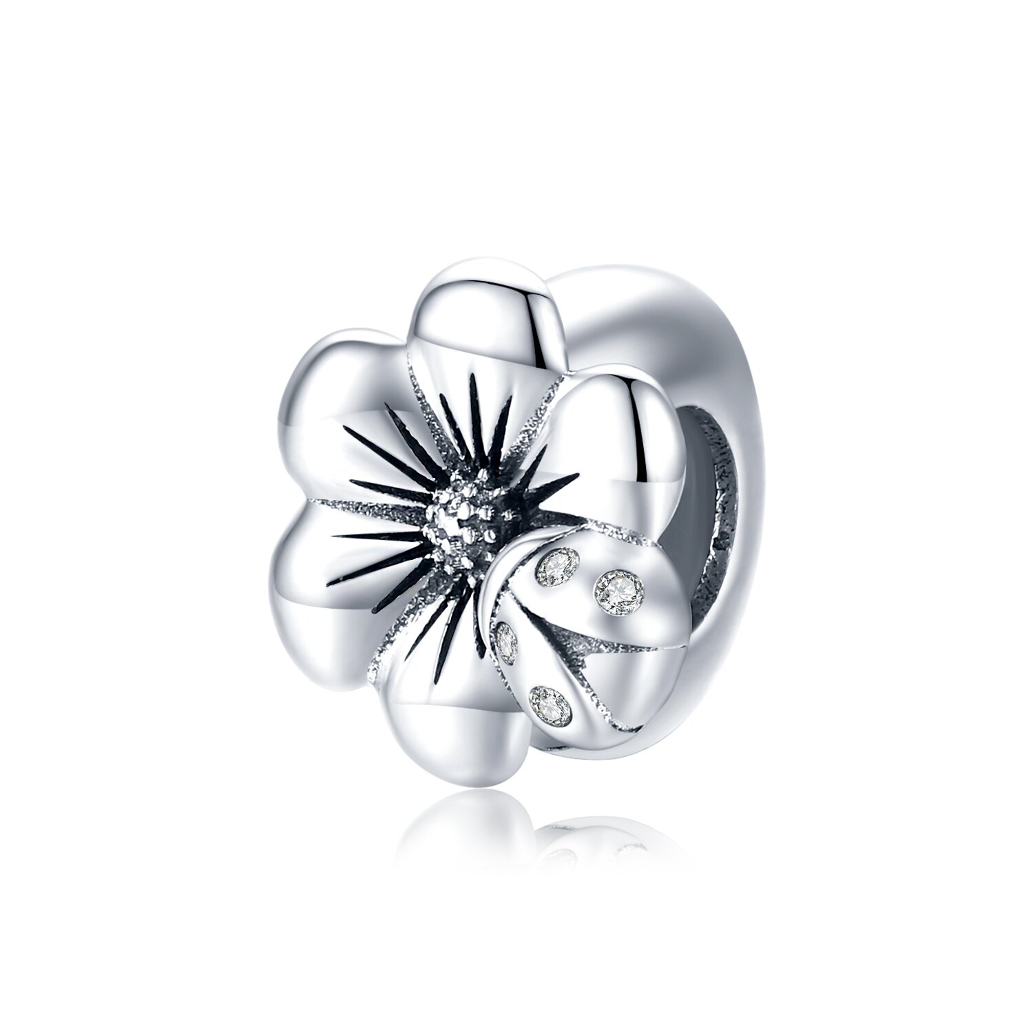 Talisman din argint Single Flower Bead image12