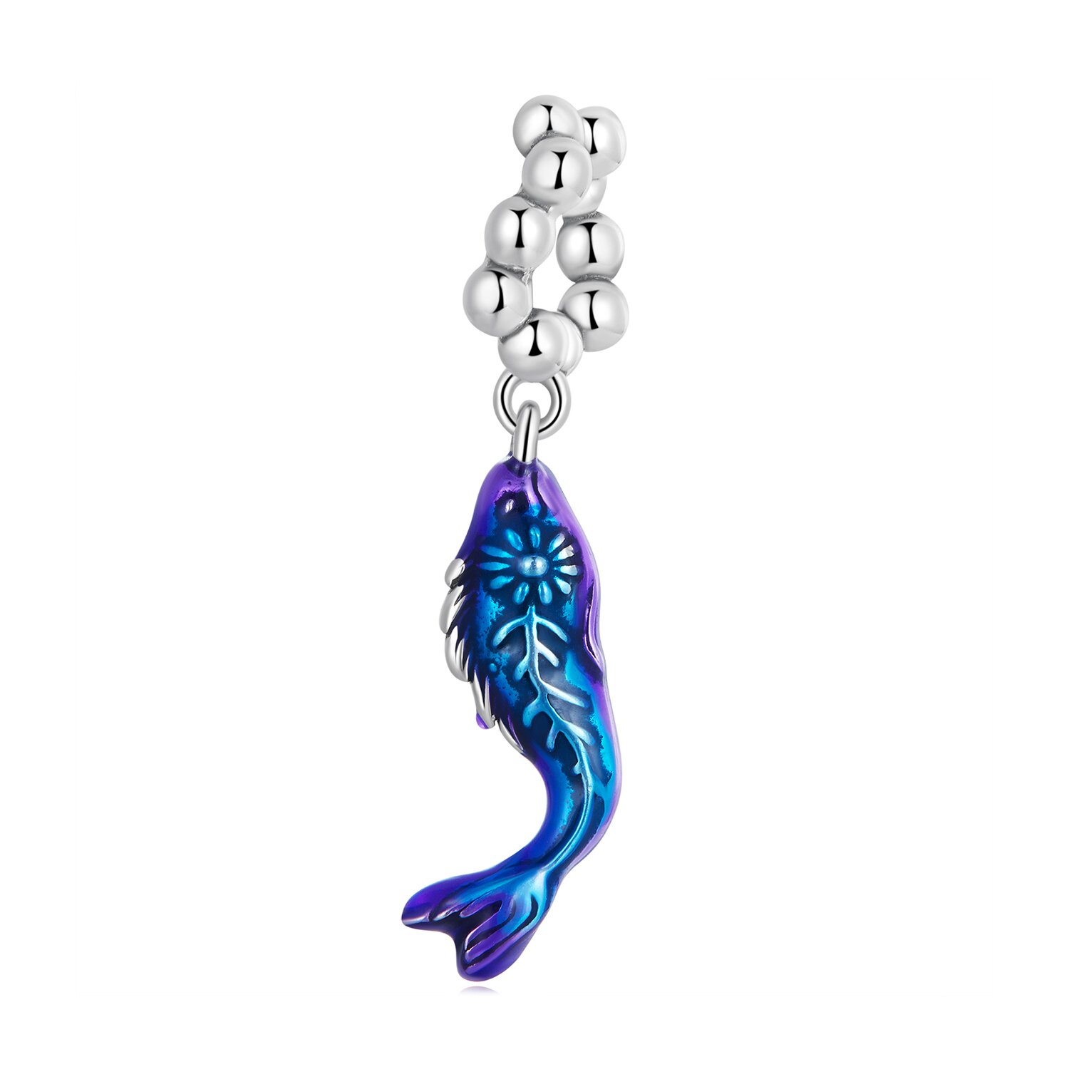 Talisman din argint Small Blue Fish image3