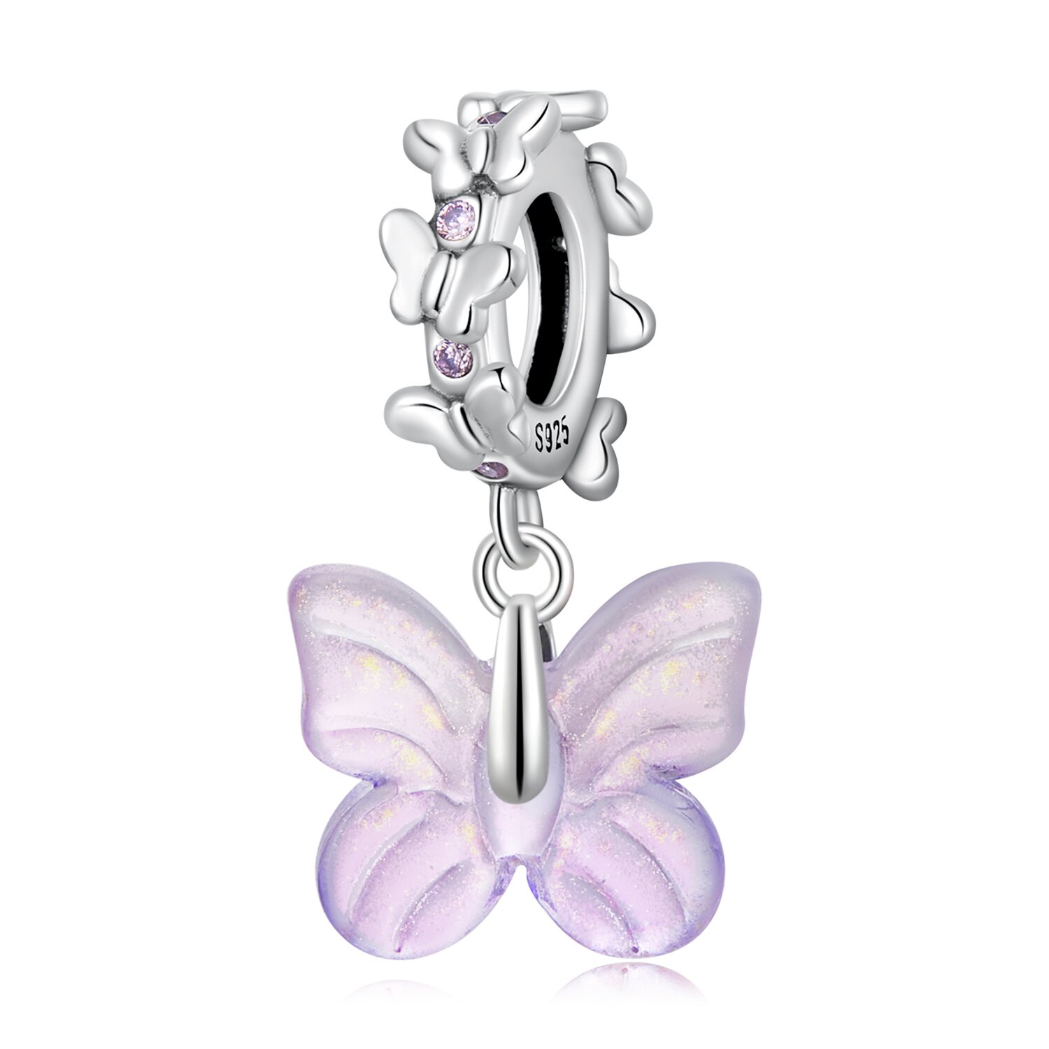Talisman din argint transparent butterfly