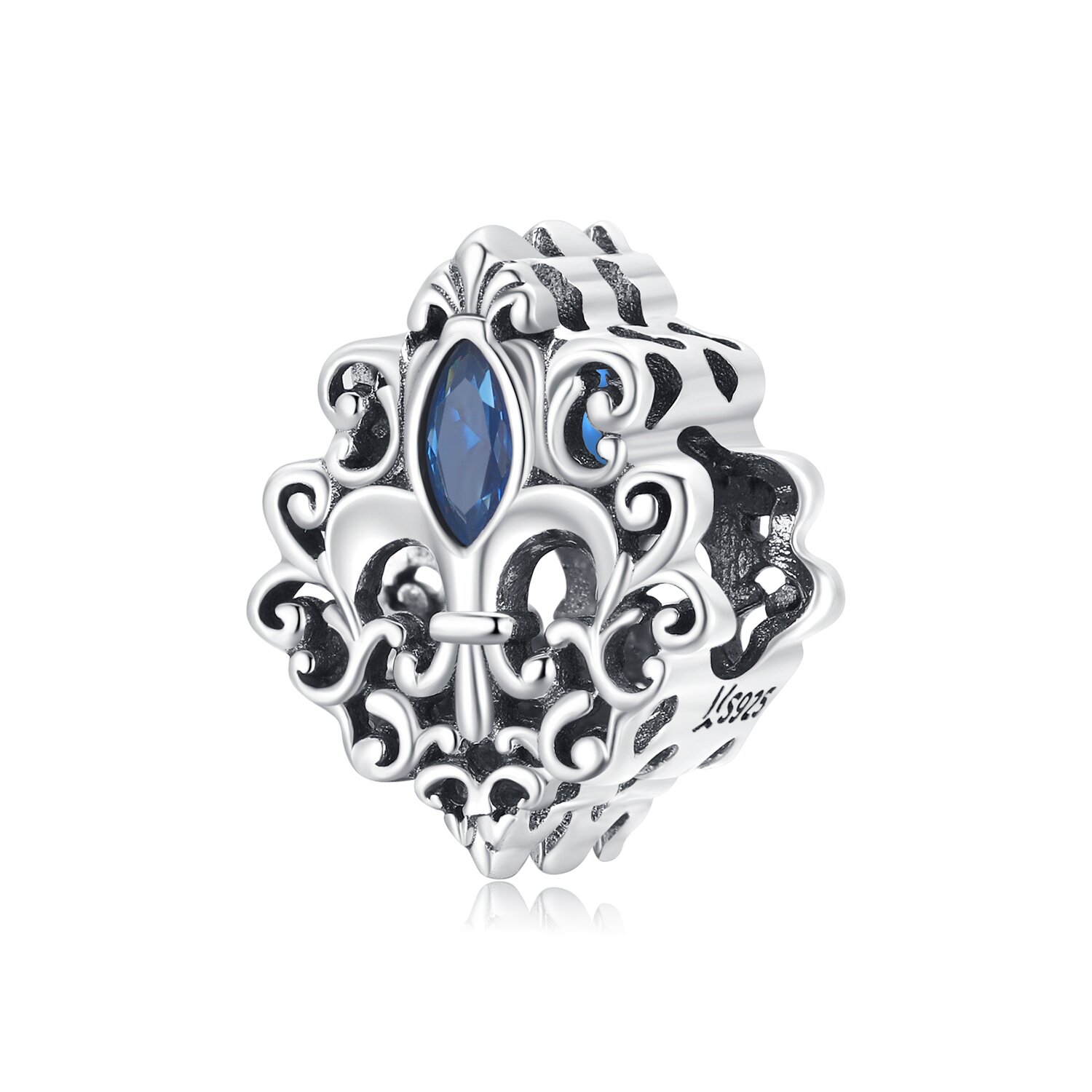 Talisman din argint vintage blue pattern