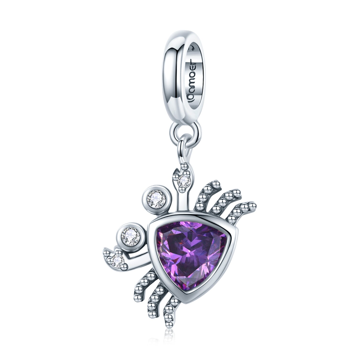 Talisman din argint violet crab charm