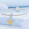 Talisman din argint Yellow Crystal Bee