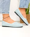 Balerini dama piele naturala albastru deschis perforati cu talpa flexibila JY3763 4