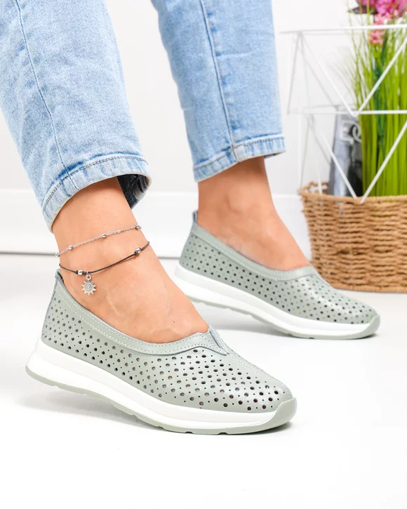 Balerini dama piele naturala barilla perforati T-9003