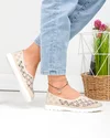 Balerini dama piele naturala bej cu inchidere slip-on si model perforat JY3960 5