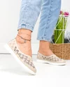Balerini dama piele naturala bej cu inchidere slip-on si model perforat JY3960 6