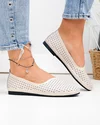 Balerini dama piele naturala bej perforati cu talpa flexibila JY3763 5