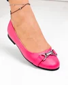 Balerini dama piele naturala fucsia cu element decorativ si talpa flexibila WIZ0526 4