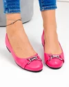Balerini dama piele naturala fucsia cu element decorativ si talpa flexibila WIZ0526 2