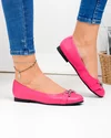 Balerini dama piele naturala fucsia cu element decorativ si talpa flexibila WIZ0526 5