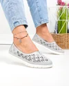 Balerini dama piele naturala gri cu model perforat JY3960 2