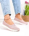 Balerini dama piele naturala roz perforati cu talpa flexibila T-9003 2
