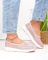 Balerini dama piele naturala roz perforati cu talpa flexibila T-9003 4