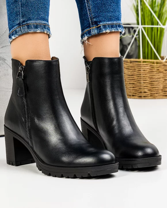 Botine Dama Piele Naturala Dama Negre ATHENA32B