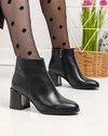 Botine dama piele naturala negre cu toc gros SN5015 1