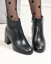 Botine dama piele naturala negre cu toc gros SN5015 3