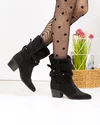 Ciocate dama piele naturala intoarsa negre cu varf ascutit POL244 1