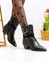 Ciocate dama piele naturala negre cu accesorii metalice POL234 2