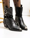 Ciocate dama piele naturala negre cu accesorii metalice POL234 3