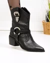 Ciocate dama piele naturala negre cu catarama decorativa si inchidere fermoar POL245 2