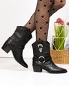 Ciocate dama piele naturala negre cu catarama decorativa si inchidere fermoar POL245 5