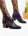 Ciocate dama piele naturala print floral si inchidere slip-on POL233 2
