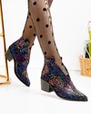 Ciocate dama piele naturala print floral si inchidere slip-on POL233 3