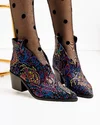 Ciocate dama piele naturala print floral si inchidere slip-on POL233 4