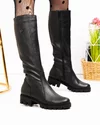 Cizme dama piele naturala negre cu inchidere fermoar PCI043 1