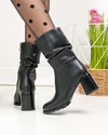 Cizme dama piele naturala negre cu toc gros captusite  TN6430-2 5