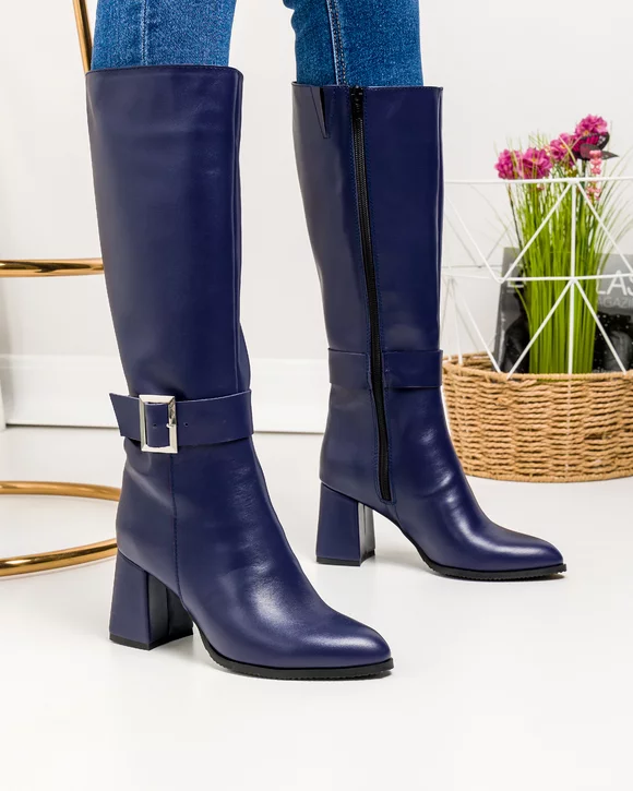Cizme Piele Naturala Albastre WIZ08