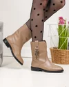 Cizme scurte dama piele naturala kaki captusite SN5010 2