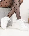 Ghete dama piele naturala imblanite albe cu talpa groasa T7020 4