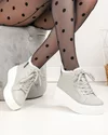 Ghete dama piele naturala imblanite gri cu talpa groasa T7020 6
