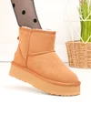 Ghete dama piele naturala intoarsa camel imblanite DS-4134 3