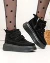 Ghete dama piele naturala intoarsa negre captusite T7005 6